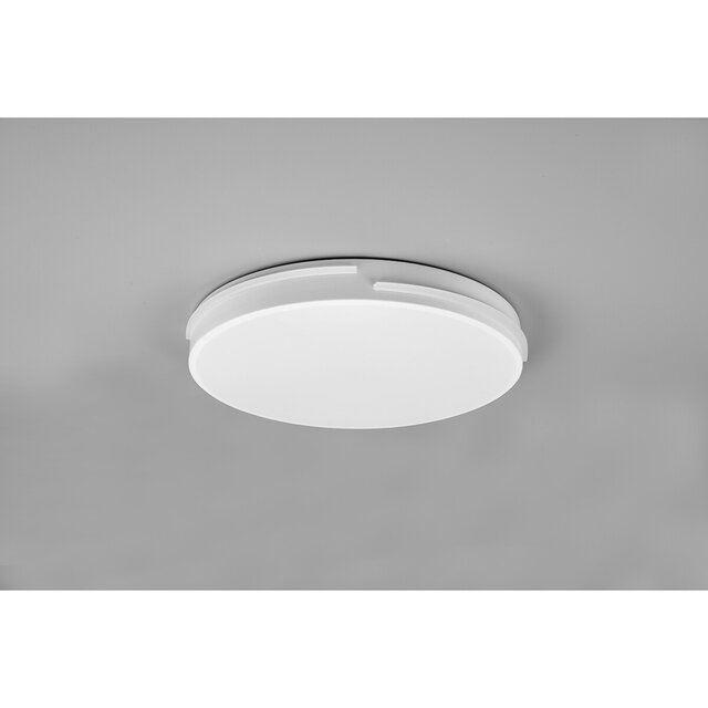 HLW LED LED Ceiling Lamp - Ceiling Lighting - Trion Tocomo - 24W - Dimmable - Adjustable Color - Remote Control - Round - Matte White - Aluminum