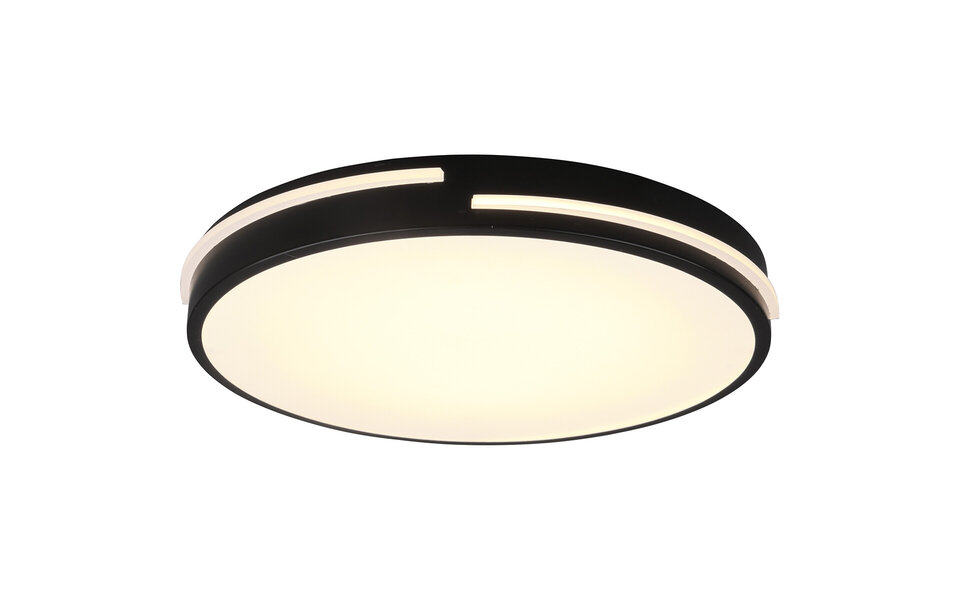 HLW LED LED Ceiling Light - Ceiling Lighting - Trion Tocomo - 24W - Dimmable - Adjustable Color - Remote Control - Round - Matte Black - Aluminum