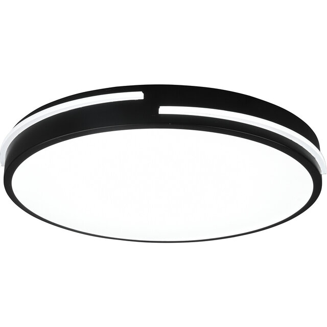 rond mat zwarte LED plafondlamp Ø40 cm 24W dimbaar met 2500 lumen en instelbare kleurtemperatuur