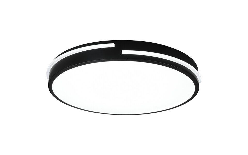 HLW LED LED Ceiling Light - Ceiling Lighting - Trion Tocomo - 24W - Dimmable - Adjustable Color - Remote Control - Round - Matte Black - Aluminum