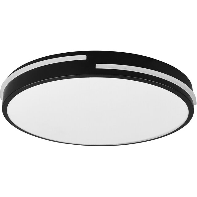 HLW LED LED Plafondlamp - Plafondverlichting - Trion Tocomo - 24W - Dimbaar - Aanpasbare Kleur - Afstandsbediening - Rond - Mat Zwart - Aluminium