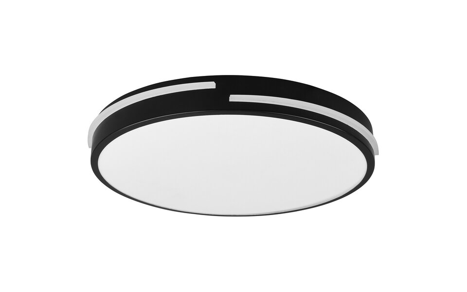 HLW LED LED Ceiling Light - Ceiling Lighting - Trion Tocomo - 24W - Dimmable - Adjustable Color - Remote Control - Round - Matte Black - Aluminum