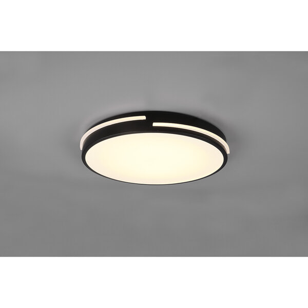 HLW LED LED Plafondlamp - Plafondverlichting - Trion Tocomo - 24W - Dimbaar - Aanpasbare Kleur - Afstandsbediening - Rond - Mat Zwart - Aluminium HLW LED LED Plafondlamp - Plafondverlichting - Trion Tocomo - 24W - Dimbaar - Aanpasbare Kleur - Afstandsbediening - Rond - Mat Zwart - Aluminium