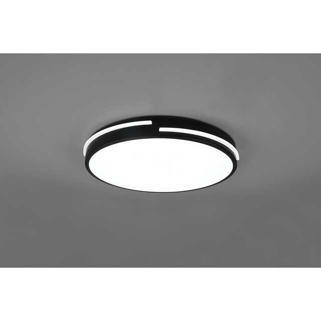 HLW LED LED Plafondlamp - Plafondverlichting - Trion Tocomo - 24W - Dimbaar - Aanpasbare Kleur - Afstandsbediening - Rond - Mat Zwart - Aluminium