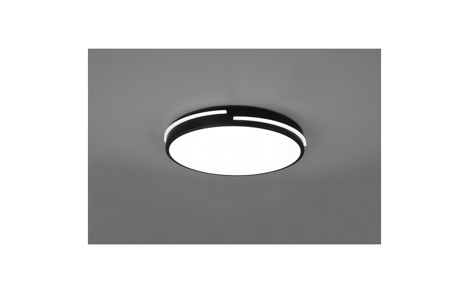 HLW LED LED Plafondlamp - Plafondverlichting - Trion Tocomo - 24W - Dimbaar - Aanpasbare Kleur - Afstandsbediening - Rond - Mat Zwart - Aluminium