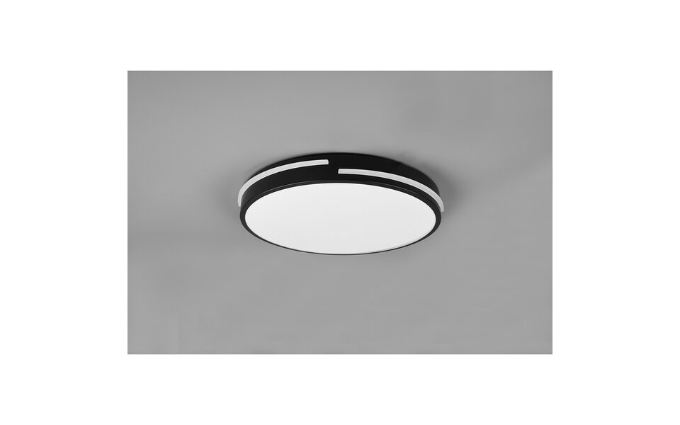 HLW LED LED Ceiling Light - Ceiling Lighting - Trion Tocomo - 24W - Dimmable - Adjustable Color - Remote Control - Round - Matte Black - Aluminum