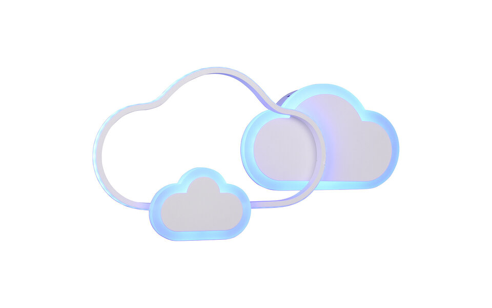 HLW LED LED Ceiling Light - Ceiling Lighting - Trion Claudia - 29W - Warm White 3000K - RGBW - Dimmable - Remote Control - Round - Matte White - Plastic