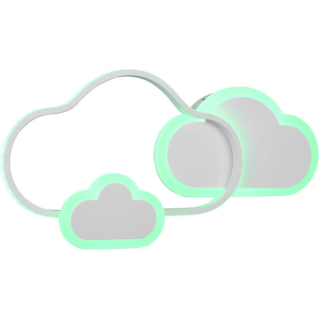 HLW LED LED Ceiling Light - Ceiling Lighting - Trion Claudia - 29W - Warm White 3000K - RGBW - Dimmable - Remote Control - Round - Matte White - Plastic