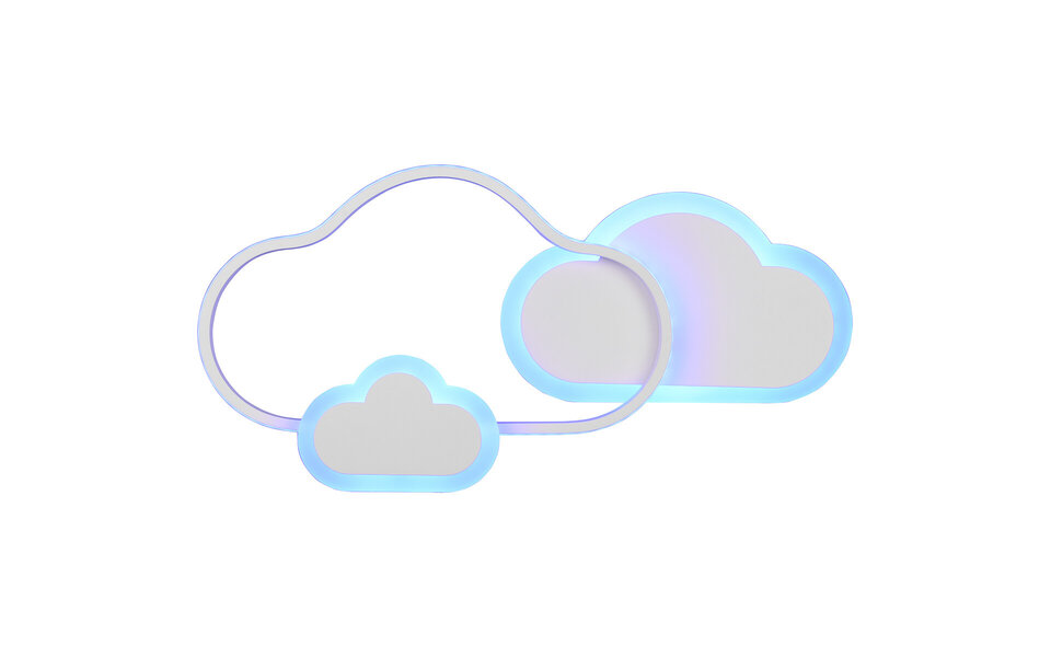 HLW LED LED Ceiling Light - Ceiling Lighting - Trion Claudia - 29W - Warm White 3000K - RGBW - Dimmable - Remote Control - Round - Matte White - Plastic