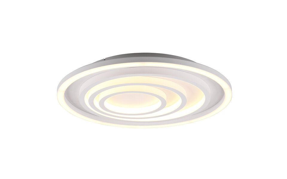 HLW LED LED Plafondlamp - Plafondverlichting - Trion Kamaro - 40W - Dimbaar - Aanpasbare Kleur - Afstandsbediening - Rond - Mat Wit - Aluminium