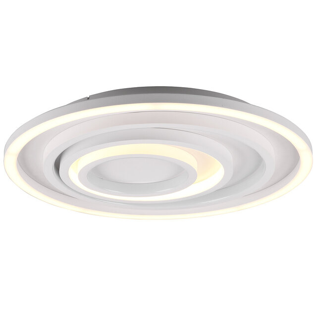 HLW LED LED Plafondlamp - Plafondverlichting - Trion Kamaro - 40W - Dimbaar - Aanpasbare Kleur - Afstandsbediening - Rond - Mat Wit - Aluminium