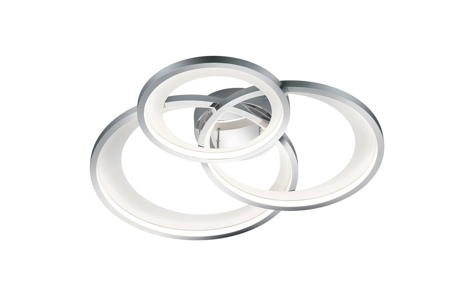 HLW LED LED Ceiling Light - Trion Granity XL - 36W - Warm White 3000K - Dimmable - Oval - Matte Chrome - Aluminum