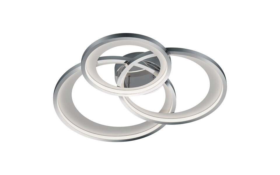 HLW LED LED Ceiling Light - Trion Granity XL - 36W - Warm White 3000K - Dimmable - Oval - Matte Chrome - Aluminum