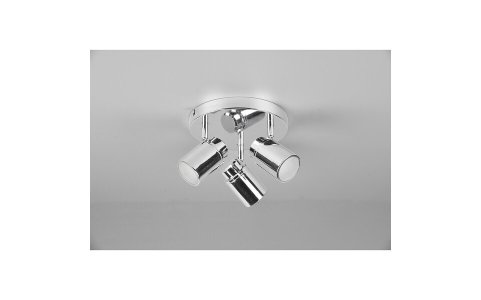 HLW LED LED Plafondspot - Trion Artion - GU10 Fitting - Spatwaterdicht IP44 - Rond - Mat Chroom - Aluminium