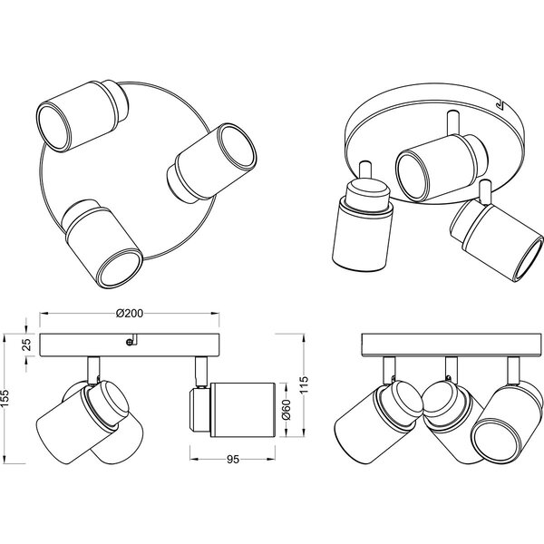HLW LED LED Plafondspot - Trion Artion - GU10 Fitting - Spatwaterdicht IP44 - Rond - Mat Chroom - Aluminium HLW LED LED Plafondspot - Trion Artion - GU10 Fitting - Spatwaterdicht IP44 - Rond - Mat Chroom - Aluminium