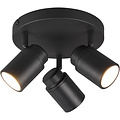 LED Ceiling Spotlight - Trion Artion - GU10 Fitting - Splashproof IP44 - Round - Matte Black - Aluminum