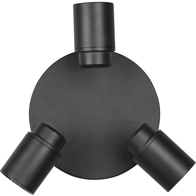 HLW LED LED Plafondspot - Trion Artion - GU10 Fitting - Spatwaterdicht IP44 - Rond - Mat Zwart - Aluminium
