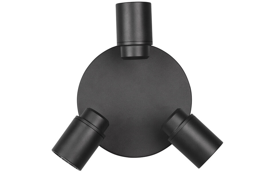 HLW LED LED Plafondspot - Trion Artion - GU10 Fitting - Spatwaterdicht IP44 - Rond - Mat Zwart - Aluminium