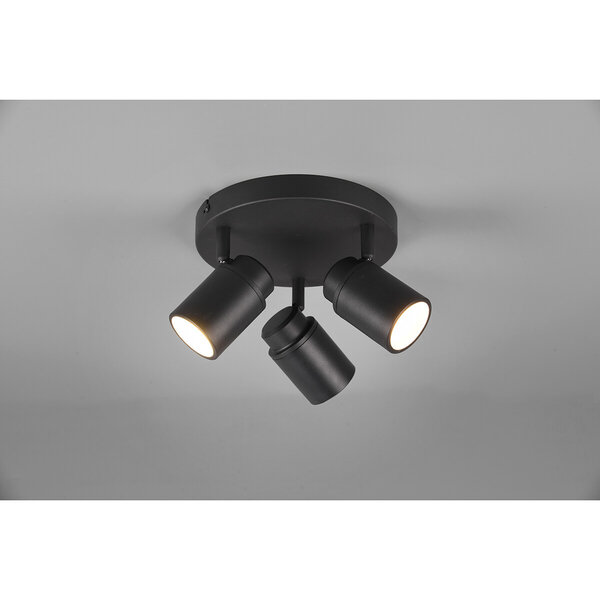 HLW LED LED Plafondspot - Trion Artion - GU10 Fitting - Spatwaterdicht IP44 - Rond - Mat Zwart - Aluminium HLW LED LED Plafondspot - Trion Artion - GU10 Fitting - Spatwaterdicht IP44 - Rond - Mat Zwart - Aluminium