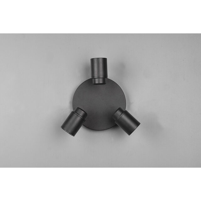 HLW LED LED Ceiling Spotlight - Trion Artion - GU10 Fitting - Splashproof IP44 - Round - Matte Black - Aluminum