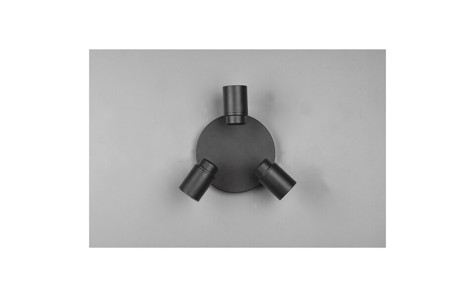 HLW LED LED Plafondspot - Trion Artion - GU10 Fitting - Spatwaterdicht IP44 - Rond - Mat Zwart - Aluminium