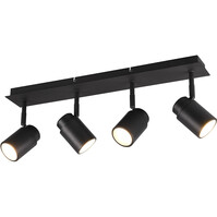 Trion Artion LED plafondspot 4x GU10 mat zwart IP44