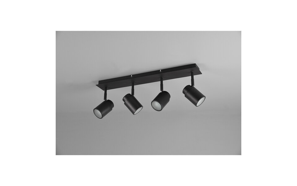 HLW LED LED Ceiling Spotlight - Trion Artion - GU10 Fitting - Splashproof IP44 - Rectangular - Matte Black - Aluminum
