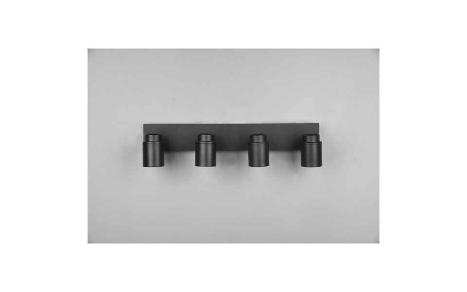 HLW LED LED Plafondspot - Trion Artion - GU10 Fitting - Spatwaterdicht IP44 - Rechthoek - Mat Zwart - Aluminium