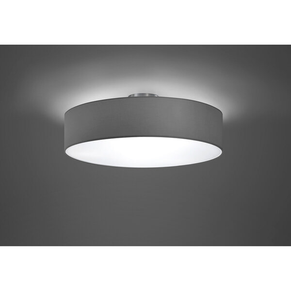 HLW LED LED Plafondlamp - Plafondverlichting - Trion Hotia - E27 Fitting - 3-lichts - Rond - Mat Grijs - Aluminium