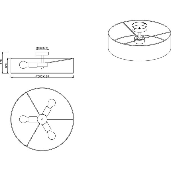 HLW LED LED Plafondlamp - Plafondverlichting - Trion Hotia - E27 Fitting - 3-lichts - Rond - Mat Grijs - Aluminium