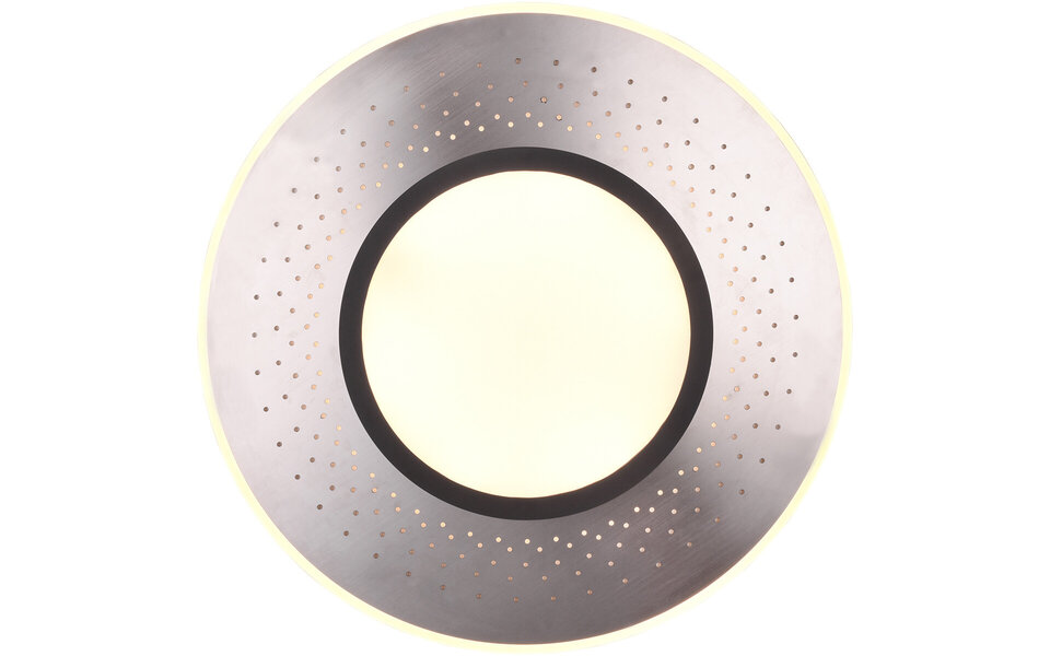 HLW LED LED Plafondlamp - Plafondverlichting - Trion Virsa - 70W - Aanpasbare Kleur - Dimbaar - Afstandsbediening - Rond - Mat Nikkel - Aluminium