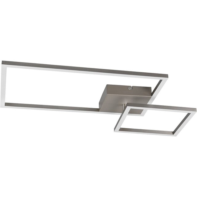 HLW LED LED Ceiling Lamp - Ceiling Lighting - Trion Pado - 25W - Warm White 3000K - Dimmable - Rectangular - Matte Nickel - Aluminum