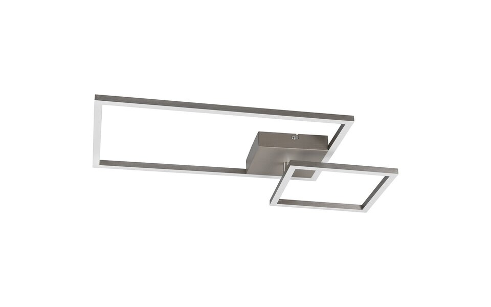 HLW LED LED Ceiling Lamp - Ceiling Lighting - Trion Pado - 25W - Warm White 3000K - Dimmable - Rectangular - Matte Nickel - Aluminum