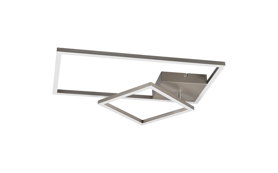 HLW LED LED Ceiling Lamp - Ceiling Lighting - Trion Pado - 25W - Warm White 3000K - Dimmable - Rectangular - Matte Nickel - Aluminum