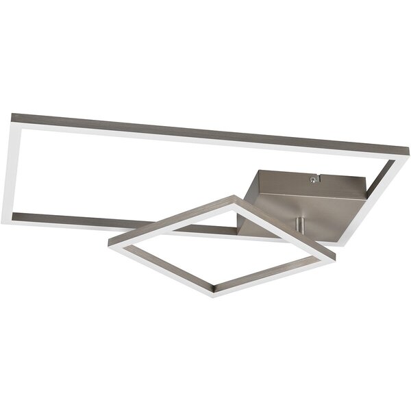 HLW LED LED Plafondlamp - Plafondverlichting - Trion Pado - 25W - Warm Wit 3000K - Dimbaar - Rechthoek - Mat Nikkel - Aluminium HLW LED LED Plafondlamp - Plafondverlichting - Trion Pado - 25W - Warm Wit 3000K - Dimbaar - Rechthoek - Mat Nikkel - Aluminium