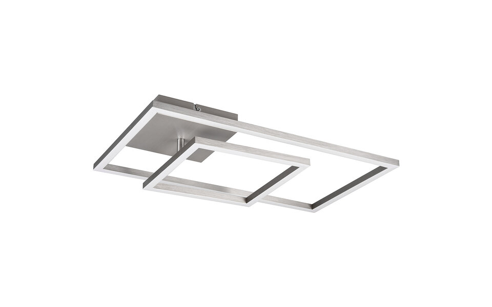 HLW LED LED Ceiling Lamp - Ceiling Lighting - Trion Pado - 25W - Warm White 3000K - Dimmable - Rectangular - Matte Nickel - Aluminum
