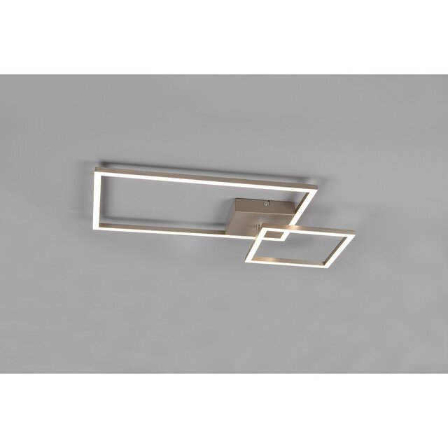 HLW LED LED Plafondlamp - Plafondverlichting - Trion Pado - 25W - Warm Wit 3000K - Dimbaar - Rechthoek - Mat Nikkel - Aluminium