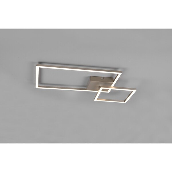 HLW LED LED Plafondlamp - Plafondverlichting - Trion Pado - 25W - Warm Wit 3000K - Dimbaar - Rechthoek - Mat Nikkel - Aluminium HLW LED LED Plafondlamp - Plafondverlichting - Trion Pado - 25W - Warm Wit 3000K - Dimbaar - Rechthoek - Mat Nikkel - Aluminium