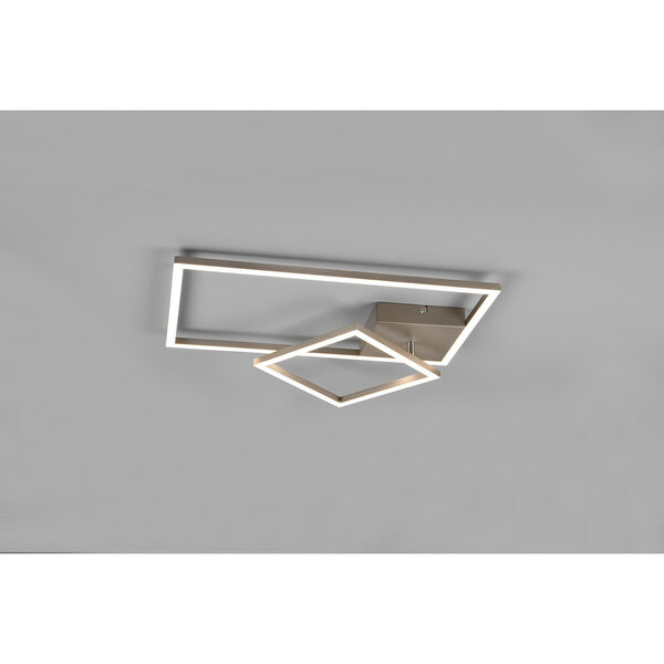 HLW LED LED Plafondlamp - Plafondverlichting - Trion Pado - 25W - Warm Wit 3000K - Dimbaar - Rechthoek - Mat Nikkel - Aluminium HLW LED LED Plafondlamp - Plafondverlichting - Trion Pado - 25W - Warm Wit 3000K - Dimbaar - Rechthoek - Mat Nikkel - Aluminium