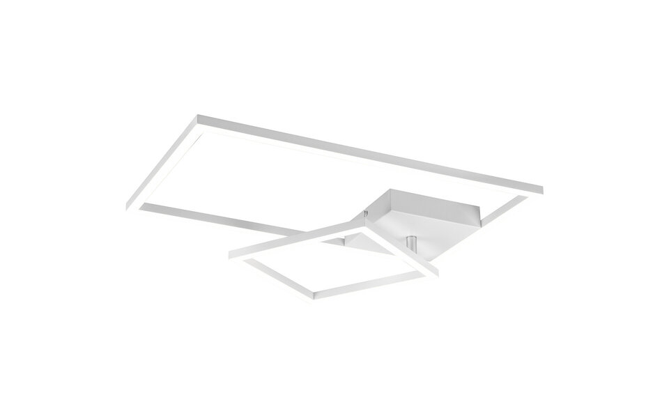 HLW LED LED Plafondlamp - Plafondverlichting - Trion Pado - 25W - Warm Wit 3000K - Dimbaar - Rechthoek - Mat Wit - Aluminium