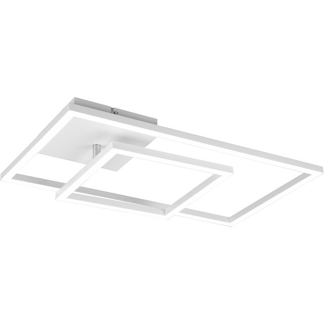 HLW LED LED Ceiling Lamp - Ceiling Lighting - Trion Pado - 25W - Warm White 3000K - Dimmable - Rectangular - Matte White - Aluminum