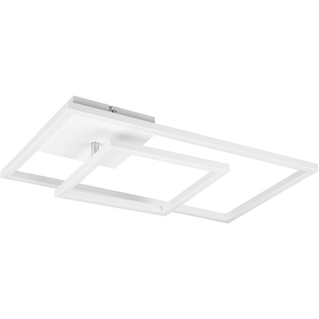HLW LED LED Ceiling Lamp - Ceiling Lighting - Trion Pado - 25W - Warm White 3000K - Dimmable - Rectangular - Matte White - Aluminum
