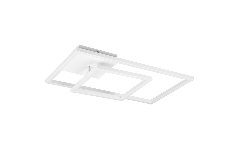 HLW LED LED Ceiling Lamp - Ceiling Lighting - Trion Pado - 25W - Warm White 3000K - Dimmable - Rectangular - Matte White - Aluminum