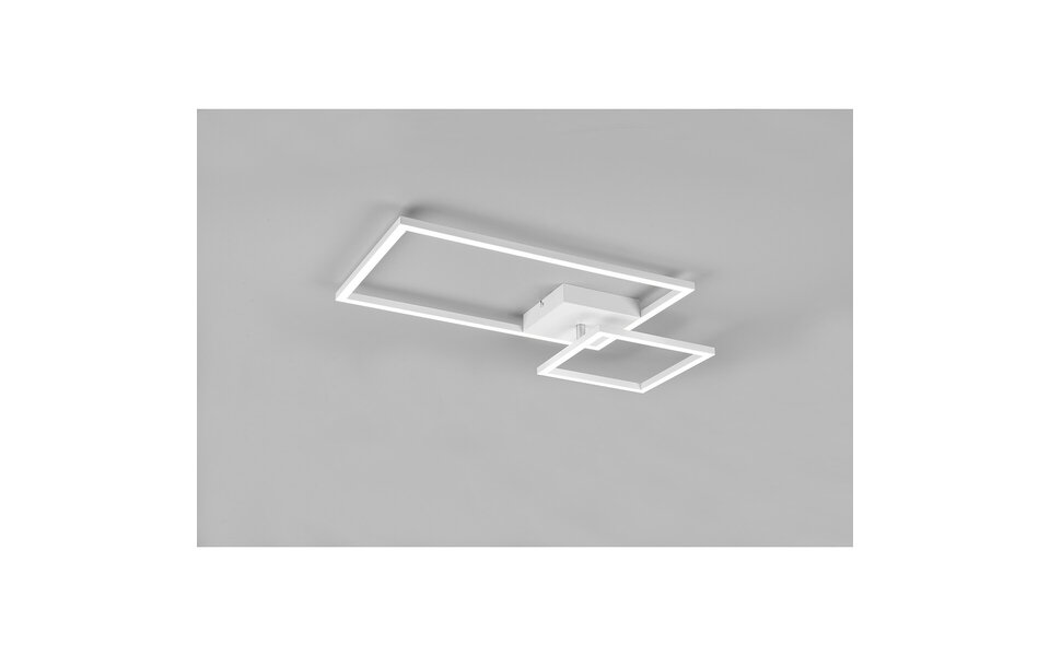 HLW LED LED Plafondlamp - Plafondverlichting - Trion Pado - 25W - Warm Wit 3000K - Dimbaar - Rechthoek - Mat Wit - Aluminium