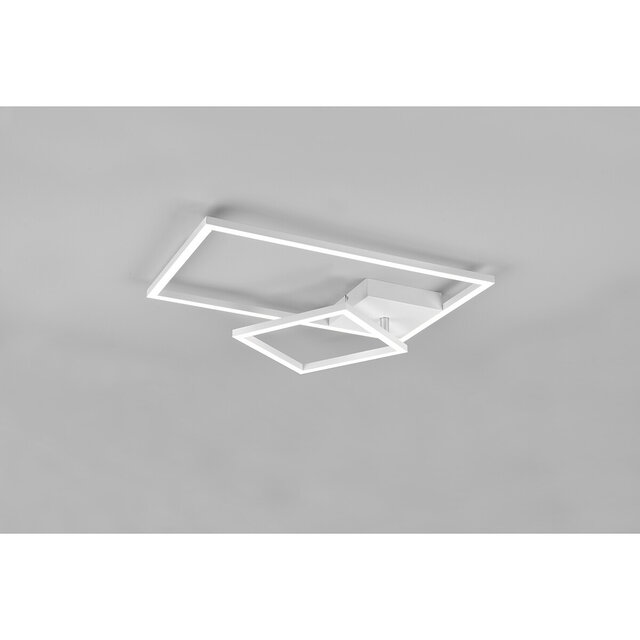 HLW LED LED Plafondlamp - Plafondverlichting - Trion Pado - 25W - Warm Wit 3000K - Dimbaar - Rechthoek - Mat Wit - Aluminium