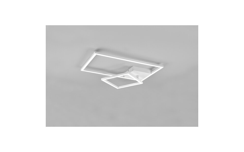 HLW LED LED Ceiling Lamp - Ceiling Lighting - Trion Pado - 25W - Warm White 3000K - Dimmable - Rectangular - Matte White - Aluminum