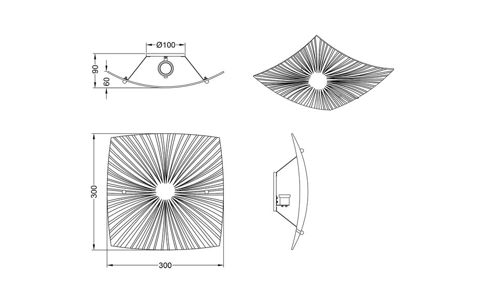 HLW LED LED Ceiling Light - Ceiling Lighting - Trion Elize - E27 Fitting - 1-light - Square - Matte Chrome - Aluminum HLW LED LED Ceiling Light - Ceiling Lighting - Trion Elize - E27 Fitting - 1-light - Square - Matte Chrome - Aluminum