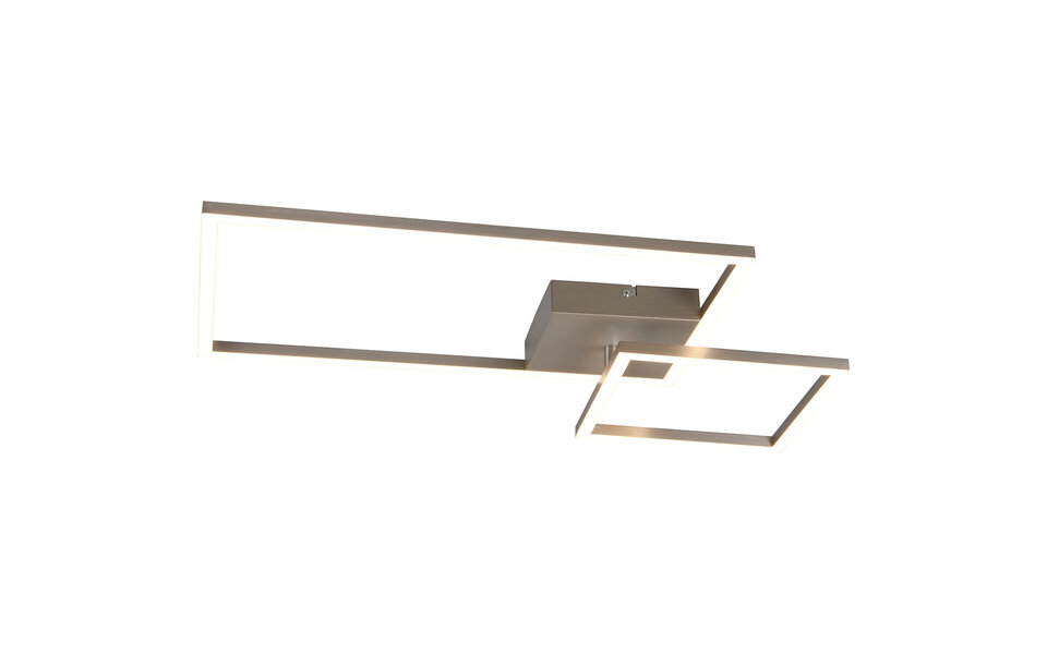 HLW LED LED Ceiling Light - Ceiling Lighting - Trion Paderno - 25W - Natural White 4000K - Dimmable - Rectangular - Matte Nickel - Aluminum