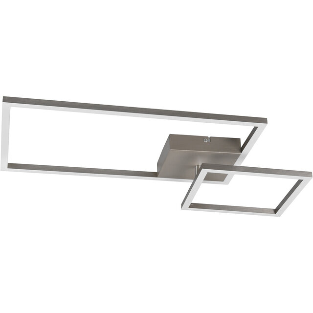 HLW LED LED Ceiling Light - Ceiling Lighting - Trion Paderno - 25W - Natural White 4000K - Dimmable - Rectangular - Matte Nickel - Aluminum
