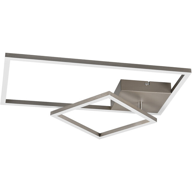 HLW LED LED Ceiling Light - Ceiling Lighting - Trion Paderno - 25W - Natural White 4000K - Dimmable - Rectangular - Matte Nickel - Aluminum